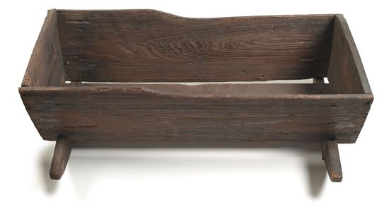 (SLAVERY AND ABOLITION--SLAVE CULTURE, CRAFT.) Slave made wooden cradle.